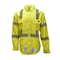 Neese Long Sleeve Hi-Vis FR Button Front Shirt, 3, 88% Cotton/12% Nylon, Fluorescent Yellow, 2XL VU7SH3FY-2X - alternate 1